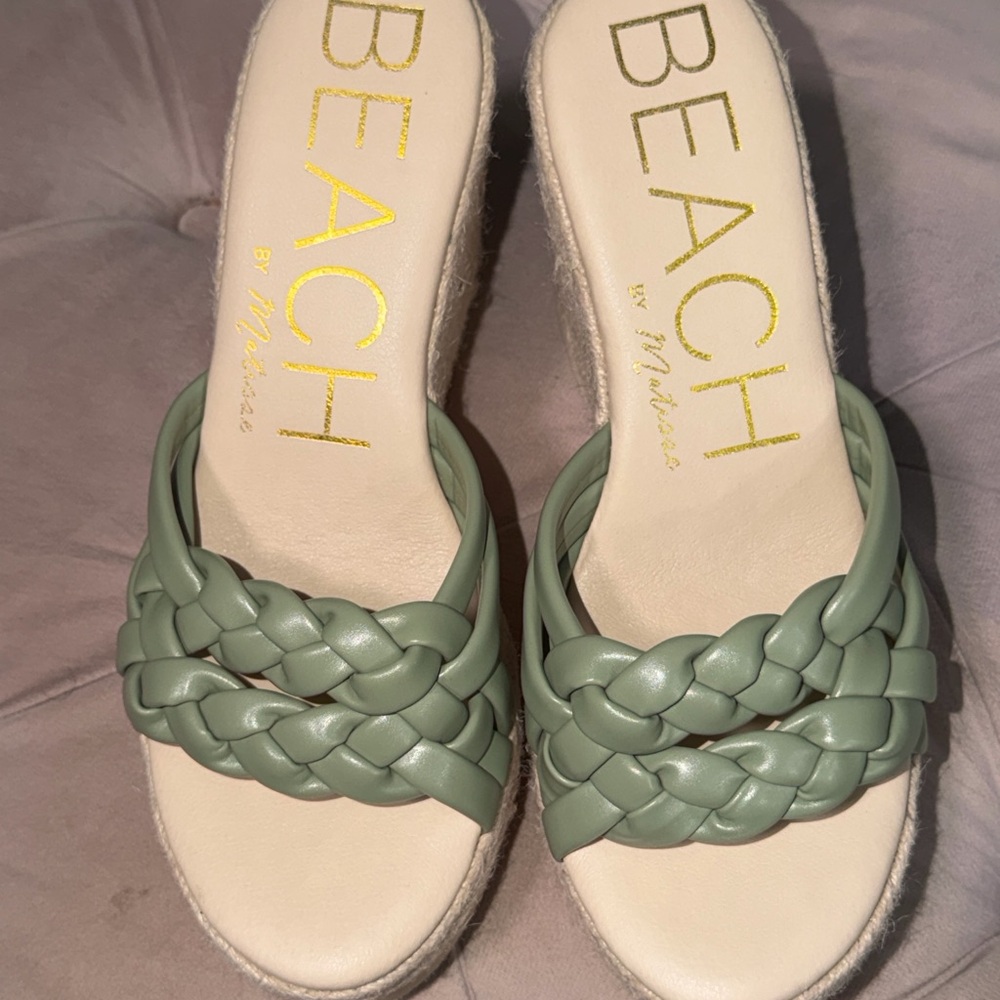 Green Braided Women's Sandals